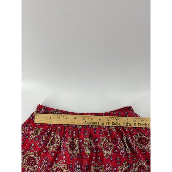 Hollister Women's Red Floral Lightweight Pull On Ruffle Skirt Size Medium - Picture 7 of 9